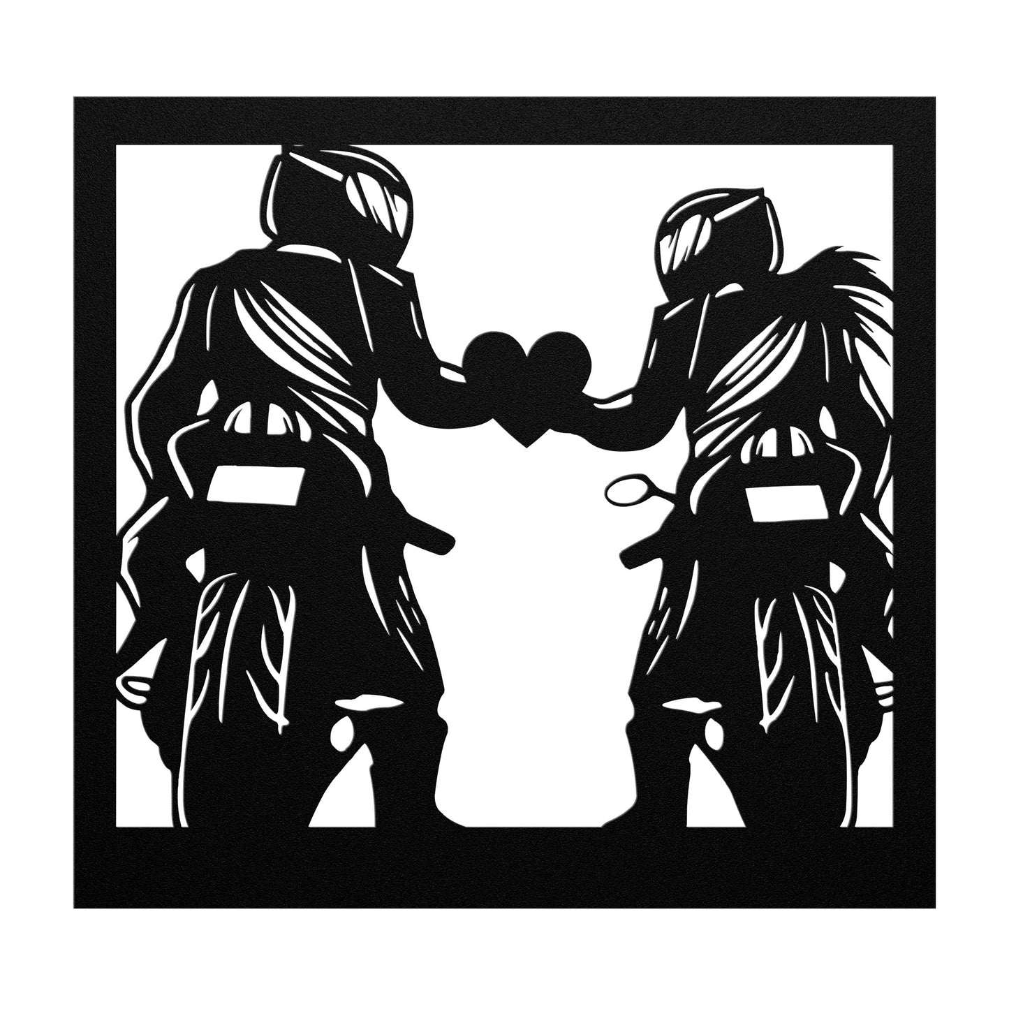 Hypnotic Metal Wall Art "Biker Couple"