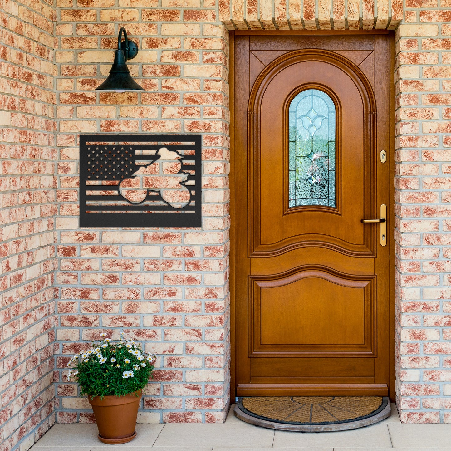 Hypnotic Metal Wall Art "Leader Flag Girl"