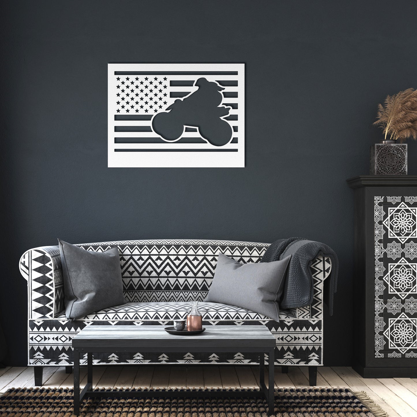 Hypnotic Metal Wall Art "Leader Flag Girl"