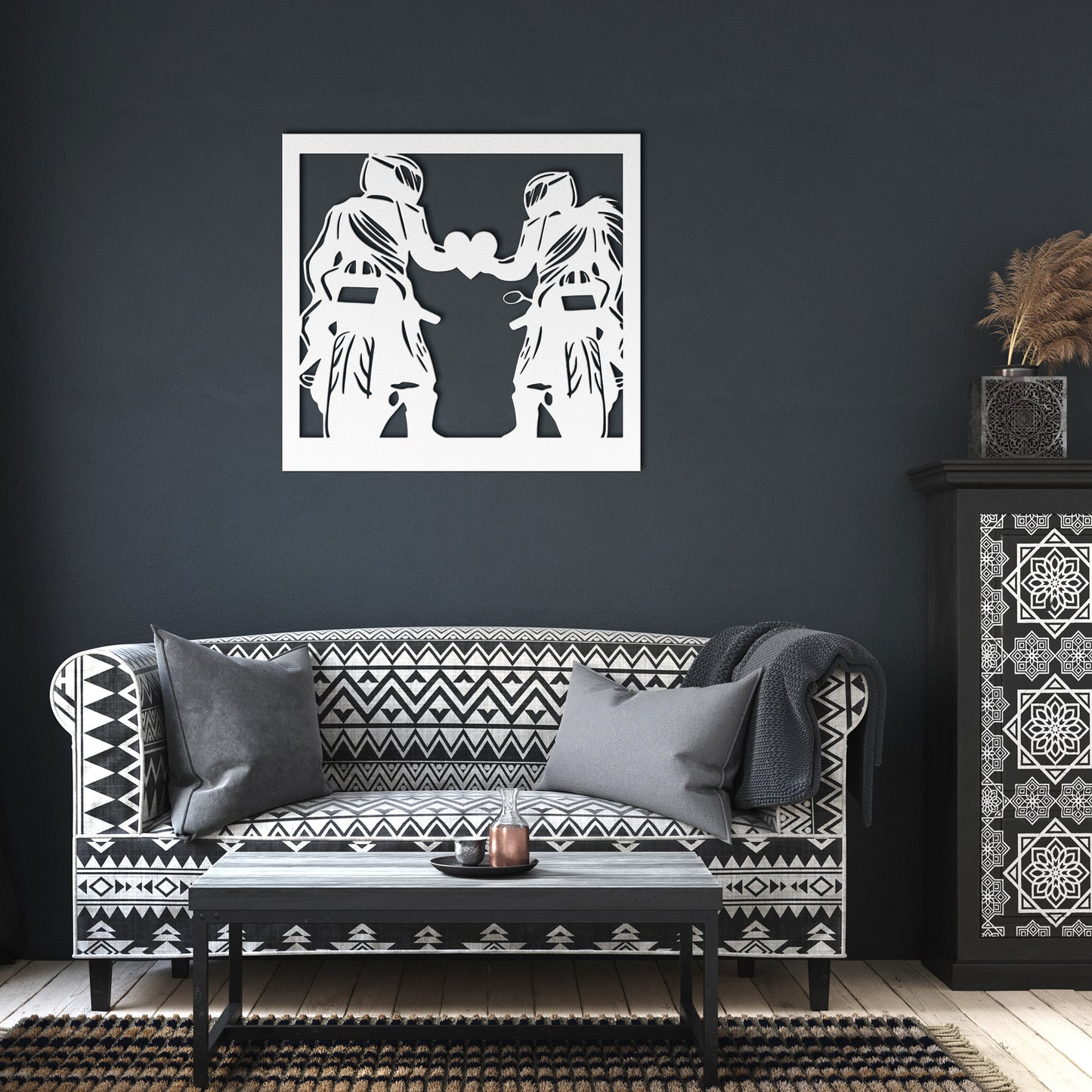 Hypnotic Metal Wall Art "Biker Couple"