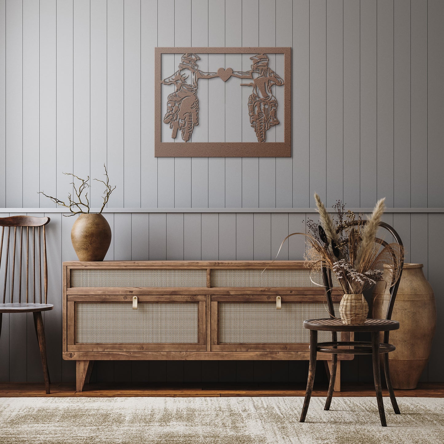 Hypnotic Metal Wall Art "Dirt Bike Couple"