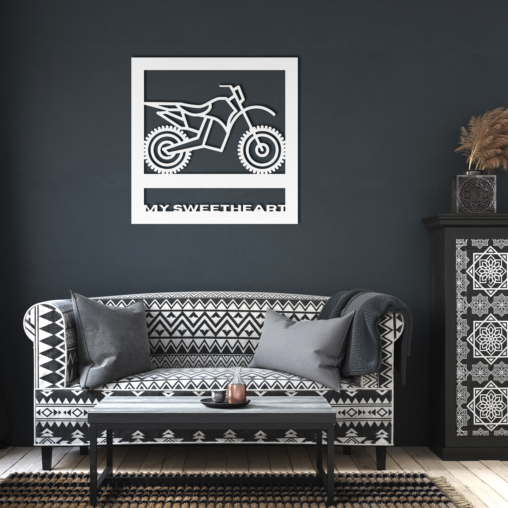 Hypnotic_Metal_Wall_Art_Dirt_Bike_Frame_White_Dark_Living_Room_Mockup.png