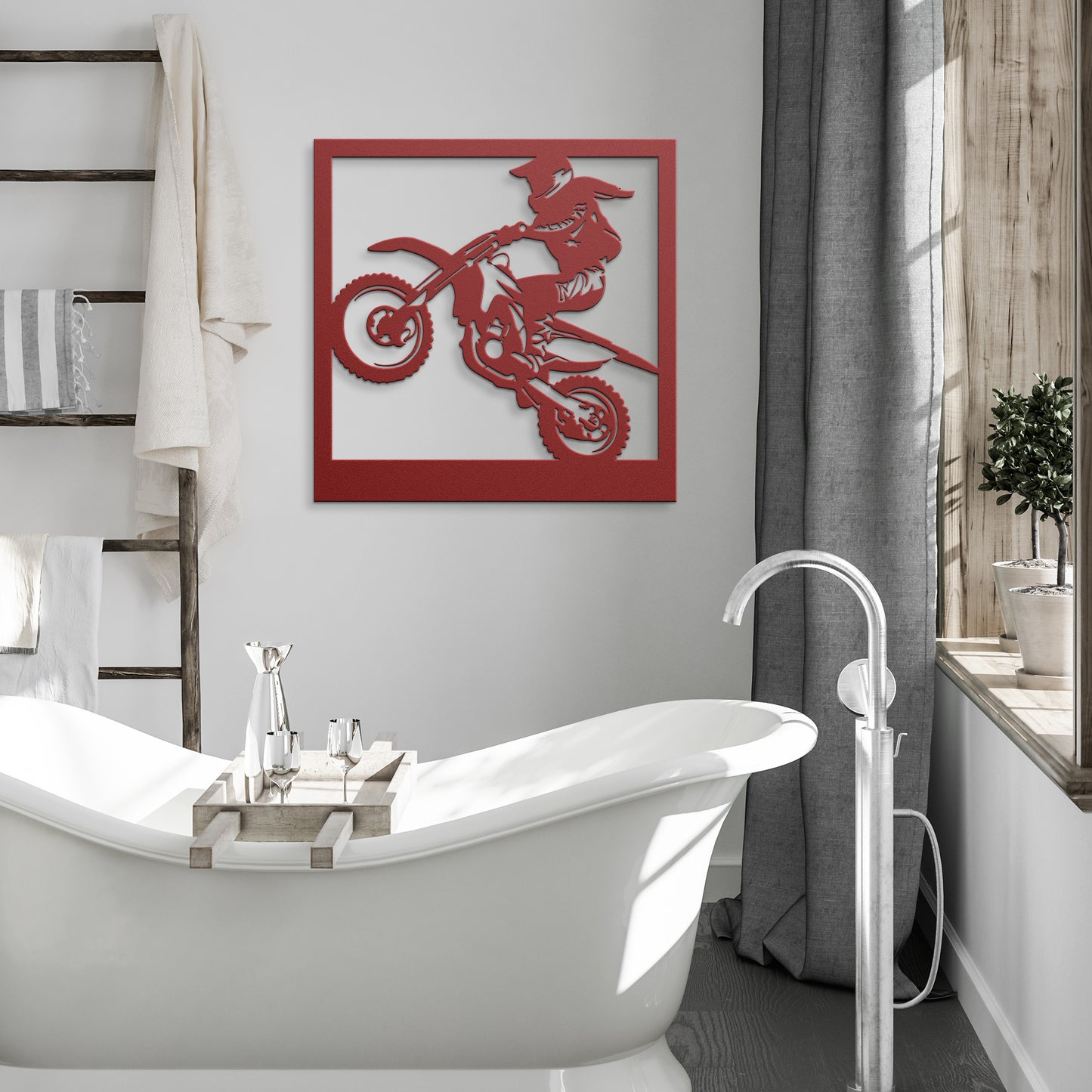 Hypnotic Metal Wall Art "Dirt Bike Jumper" [Add Your Name]