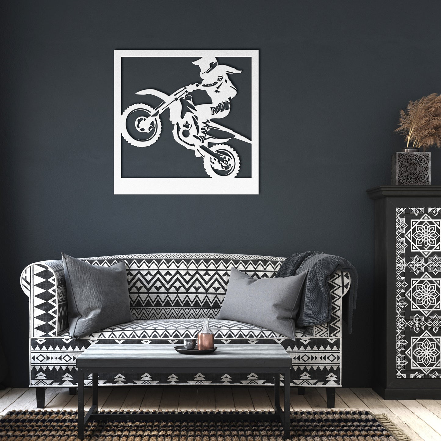 Hypnotic Metal Wall Art "Dirt Bike Jumper" [Add Your Name]