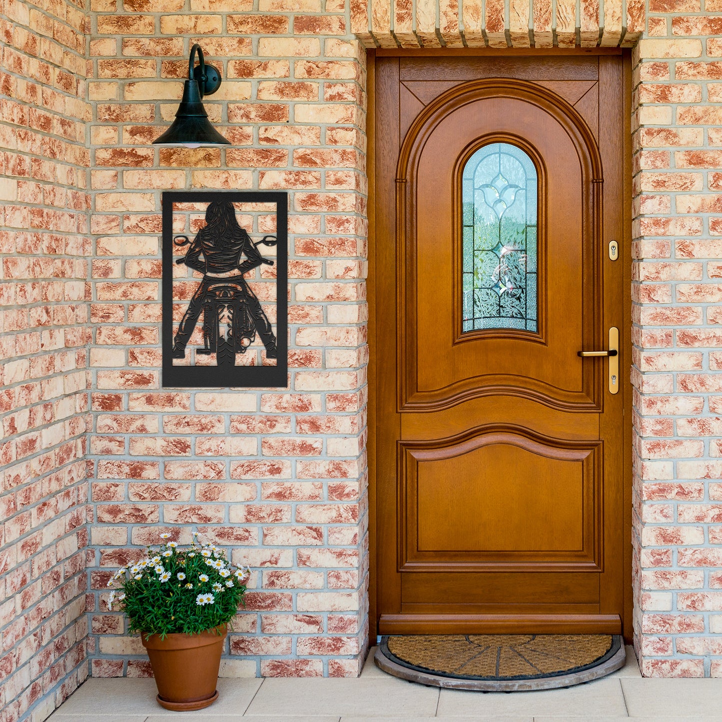 Hypnotic Metal Wall Art "Leather Biker Girl"
