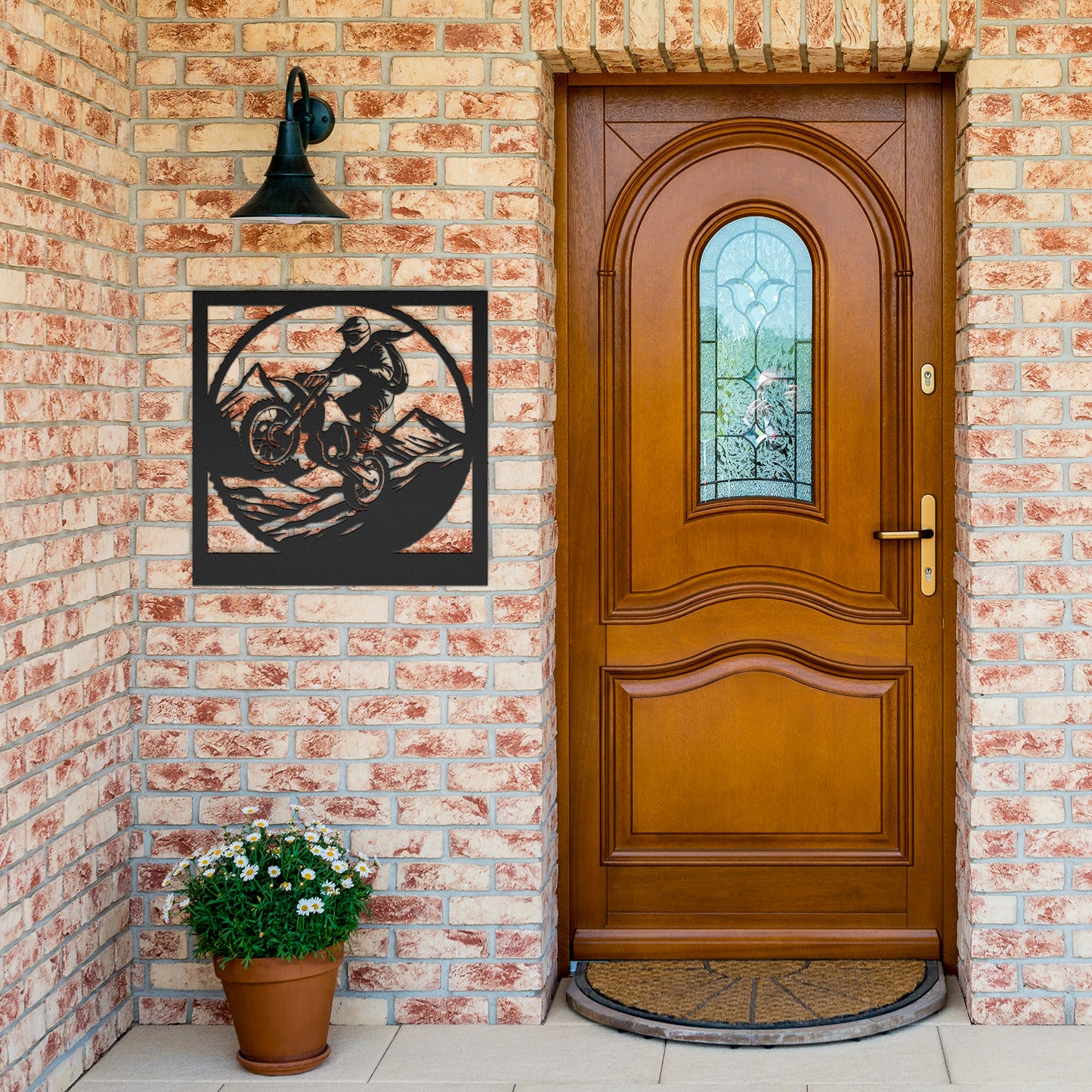 Hypnotic Metal Wall Art "Dirt Bike Mountain Riding" [Add Your Name]