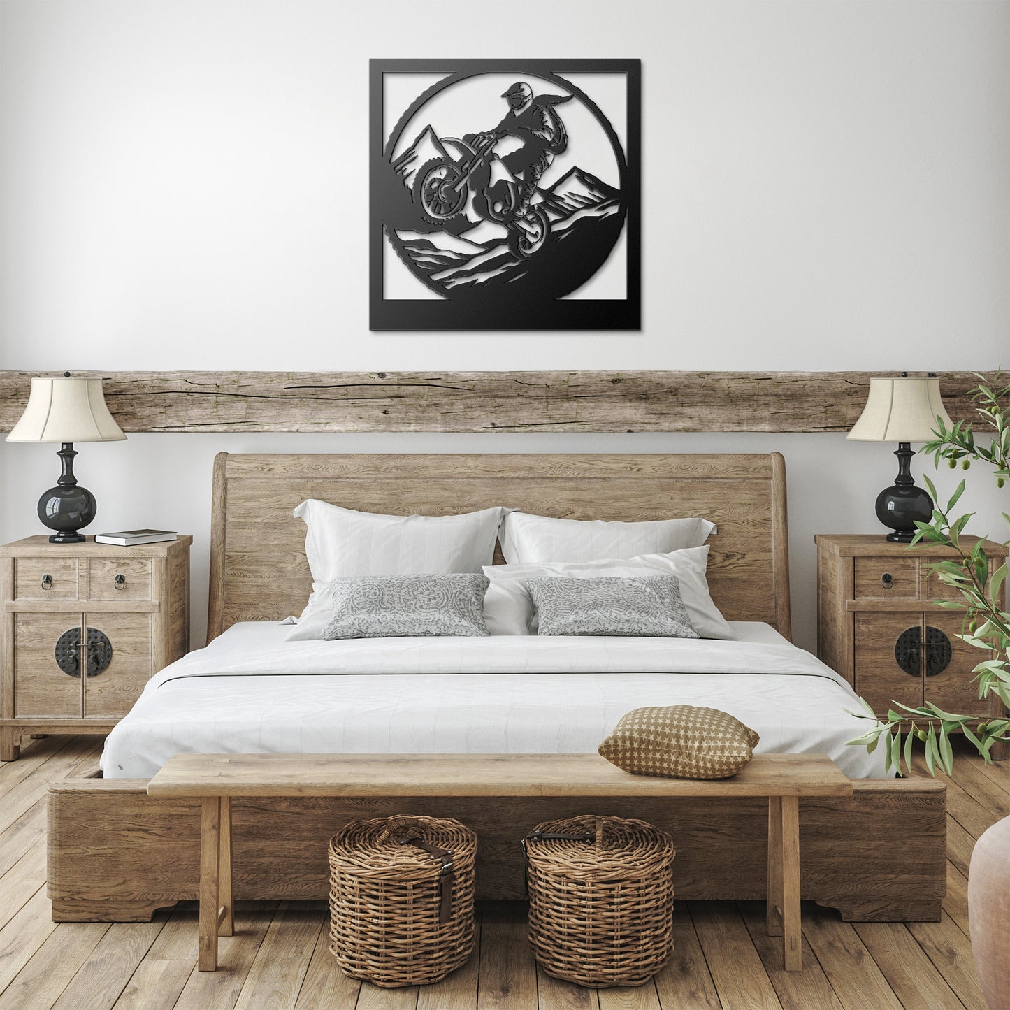 Hypnotic Metal Wall Art "Dirt Bike Mountain Riding" [Add Your Name]
