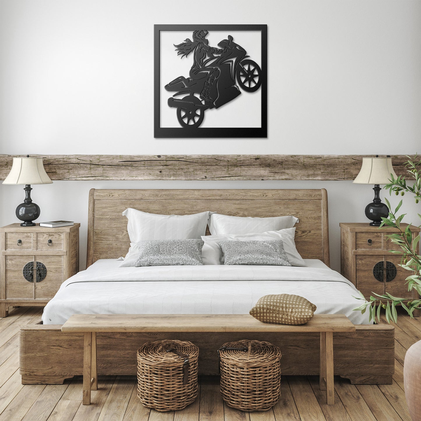 Hypnotic Metal Wall Art "Biker Girl 2" [Add Your Name]