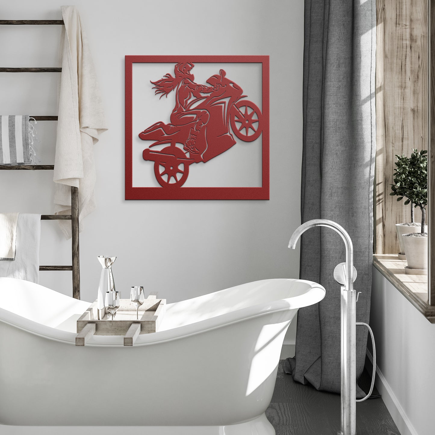 Hypnotic Metal Wall Art "Biker Girl 2" [Add Your Name]