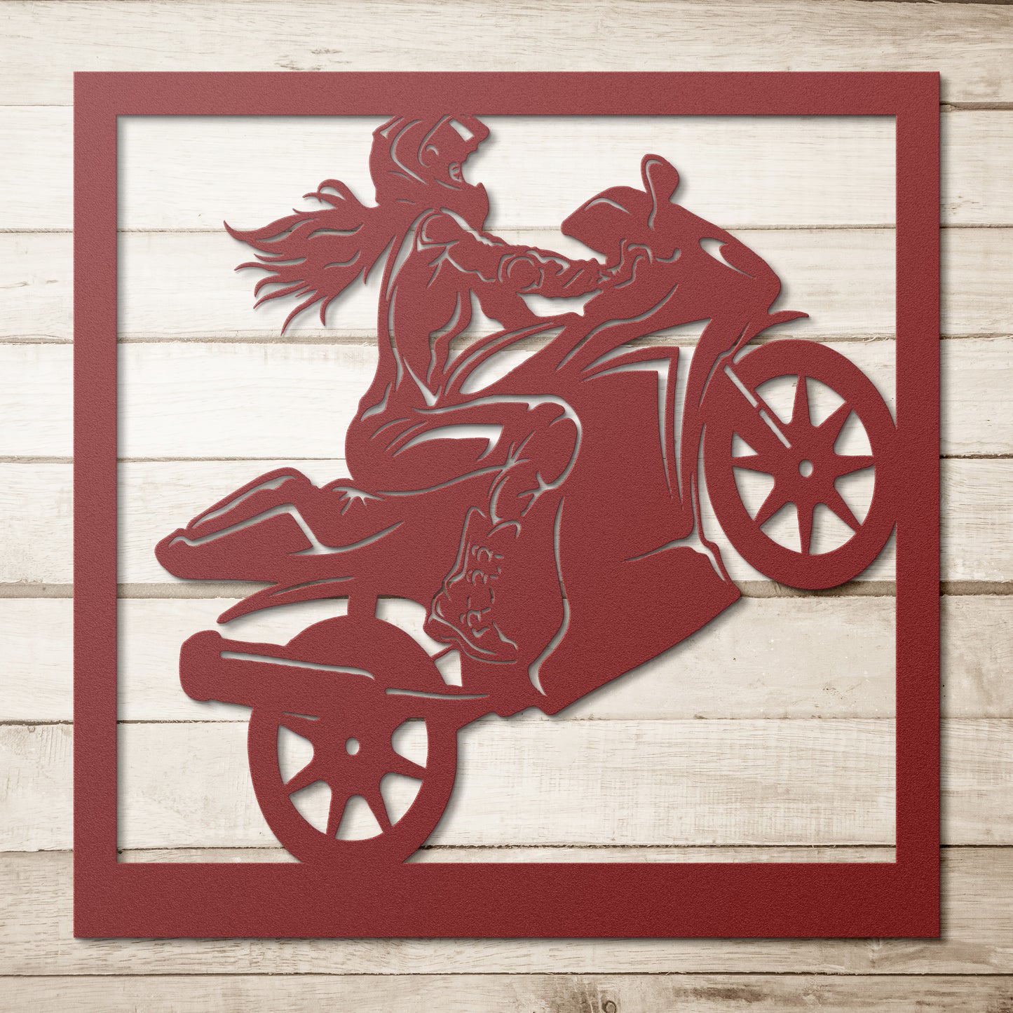 Hypnotic Metal Wall Art "Biker Girl 2" [Add Your Name]